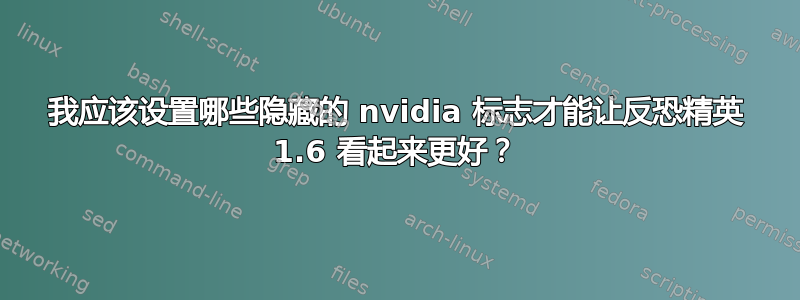 我应该设置哪些隐藏的 nvidia 标志才能让反​​恐精英 1.6 看起来更好？