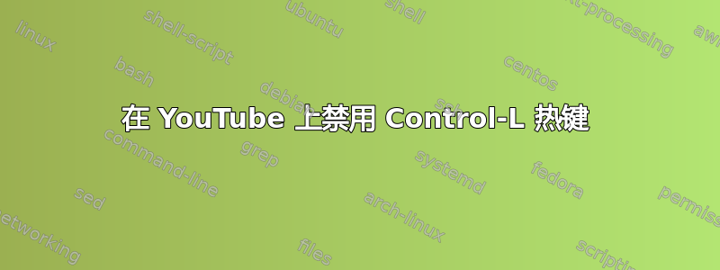 在 YouTube 上禁用 Control-L 热键