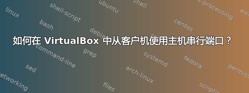 如何在 VirtualBox 中从客户机使用主机串行端口？