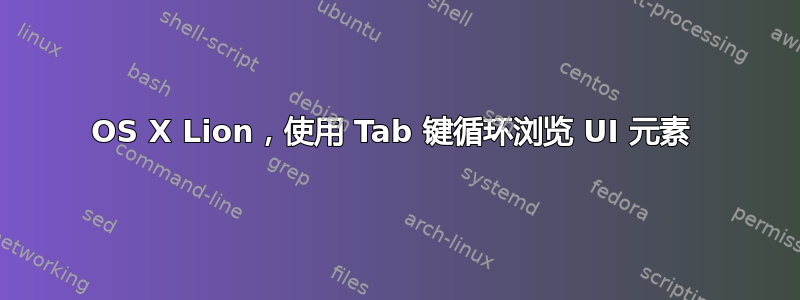 OS X Lion，使用 Tab 键循环浏览 UI 元素 