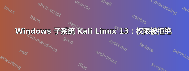 Windows 子系统 Kali Linux 13：权限被拒绝