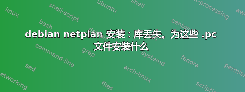 debian netplan 安装：库丢失。为这些 .pc 文件安装什么