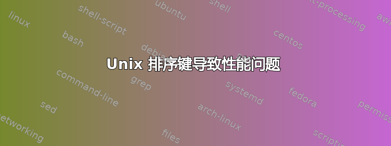 Unix 排序键导致性能问题