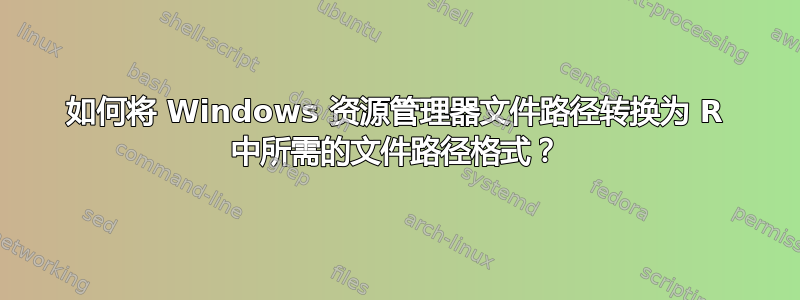 如何将 Windows 资源管理器文件路径转换为 ​​R 中所需的文件路径格式？