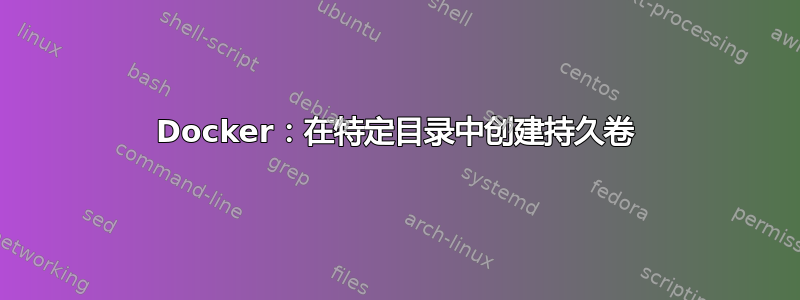 Docker：在特定目录中创建持久卷