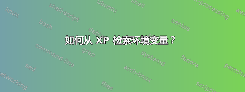 如何从 XP 检索环境变量？