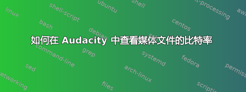 如何在 Audacity 中查看媒体文件的比特率