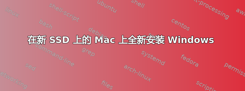 在新 SSD 上的 Mac 上全新安装 Windows