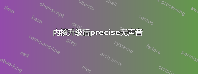 内核升级后precise无声音