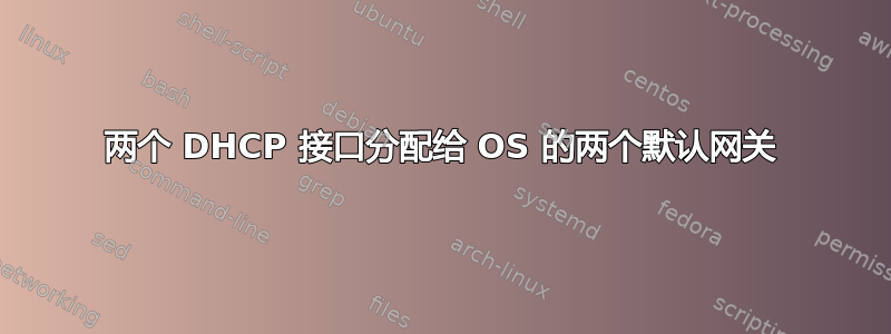 两个 DHCP 接口分配给 OS 的两个默认网关