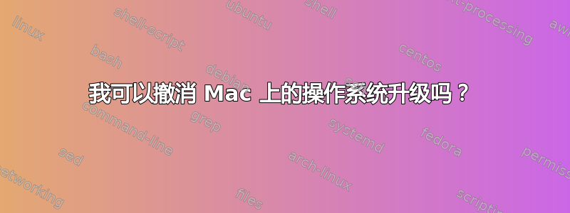 我可以撤消 Mac 上的操作系统升级吗？