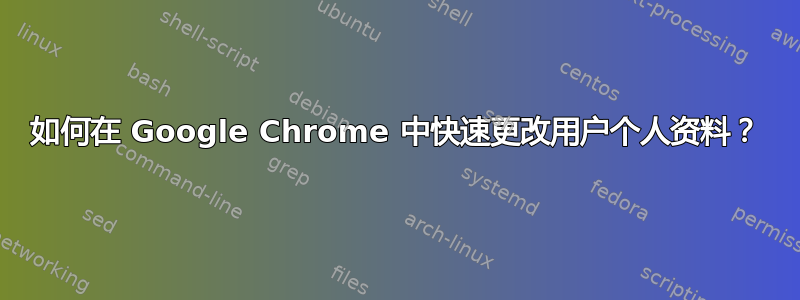 如何在 Google Chrome 中快速更改用户个人资料？