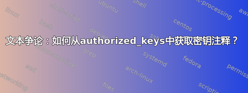 文本争论：如何从authorized_keys中获取密钥注释？