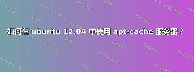 如何在 ubuntu 12.04 中使用 apt-cache 服务器？