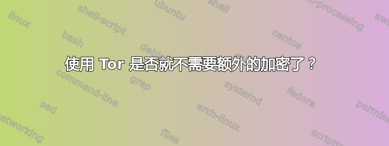 使用 Tor 是否就不需要额外的加密了？