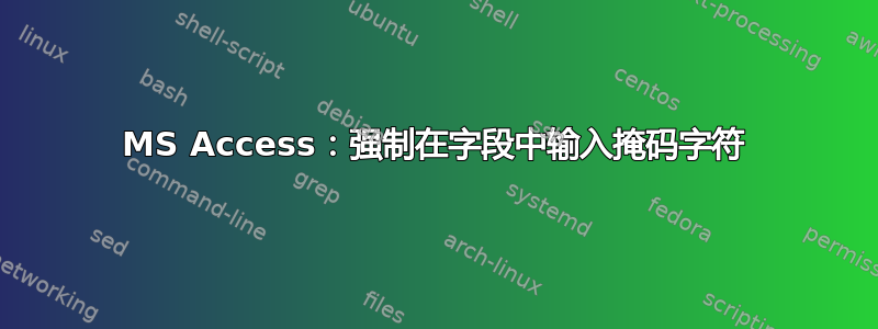 MS Access：强制在字段中输入掩码字符