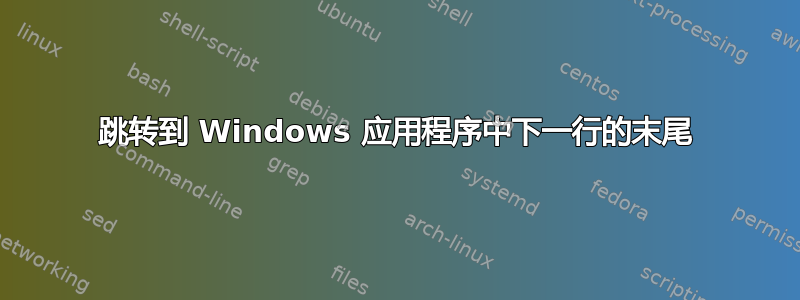 跳转到 Windows 应用程序中下一行的末尾