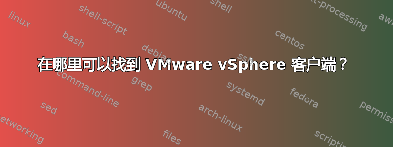 在哪里可以找到 VMware vSphere 客户端？