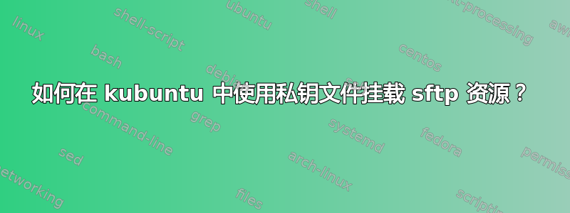 如何在 kubuntu 中使用私钥文件挂载 sftp 资源？