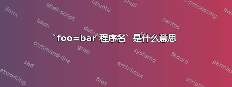 `foo=bar 程序名` 是什么意思