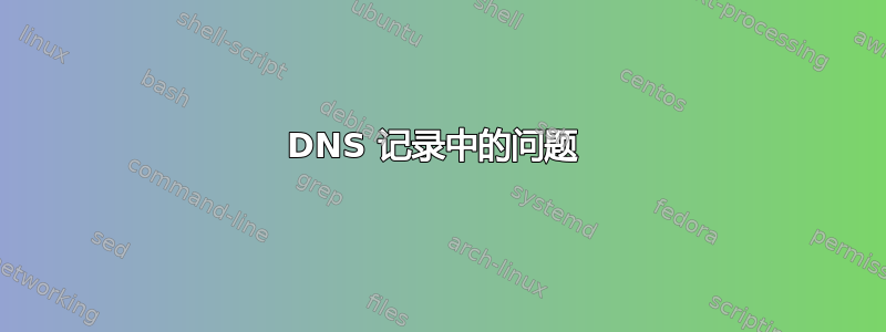 DNS 记录中的问题 