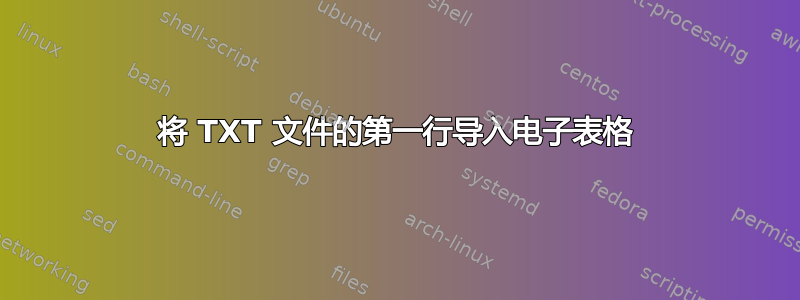 将 TXT 文件的第一行导入电子表格