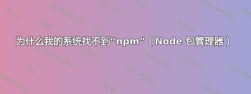 为什么我的系统找不到“npm”（Node 包管理器）