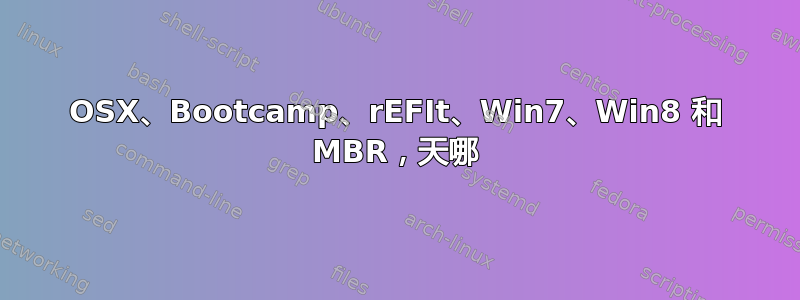 OSX、Bootcamp、rEFIt、Win7、Win8 和 MBR，天哪