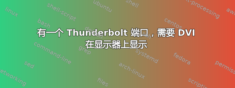 有一个 Thunderbolt 端口，需要 DVI 在显示器上显示