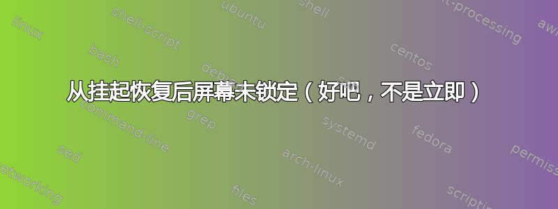 从挂起恢复后屏幕未锁定（好吧，不是立即）