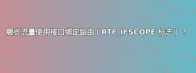 哪些流量使用接口绑定路由（RTF_IFSCOPE 标志）？