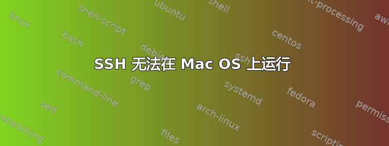 SSH 无法在 Mac OS 上运行