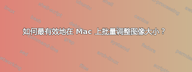 如何最有效地在 Mac 上批量调整图像大小？