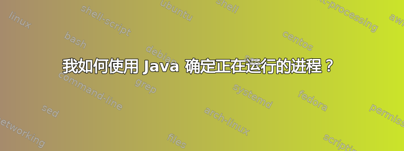 我如何使用 Java 确定正在运行的进程？