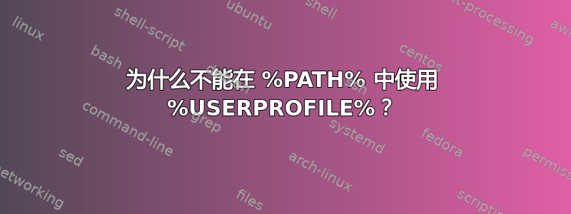 为什么不能在 %PATH% 中使用 %USERPROFILE%？