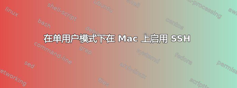 在单用户模式下在 Mac 上启用 SSH