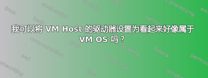 我可以将 VM Host 的驱动器设置为看起来好像属于 VM OS 吗？