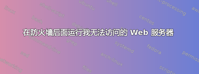 在防火墙后面运行我无法访问的 Web 服务器