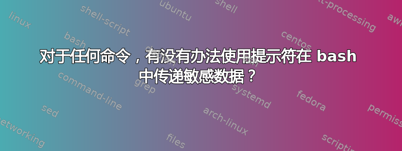 对于任何命令，有没有办法使用提示符在 bash 中传递敏感数据？