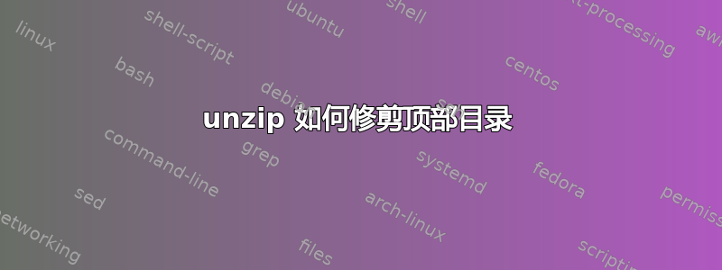 unzip 如何修剪顶部目录