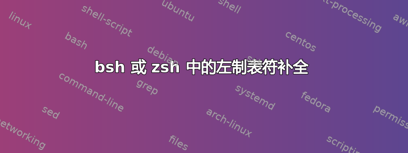 bsh 或 zsh 中的左制表符补全