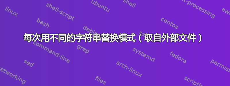 每次用不同的字符串替换模式（取自外部文件）