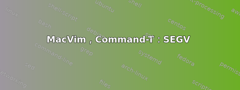 MacVim，Command-T：SEGV