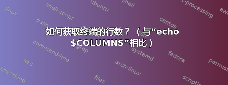 如何获取终端的行数？ （与“echo $COLUMNS”相比）