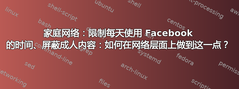 家庭网络：限制每天使用 Facebook 的时间、屏蔽成人内容：如何在网络层面上做到这一点？