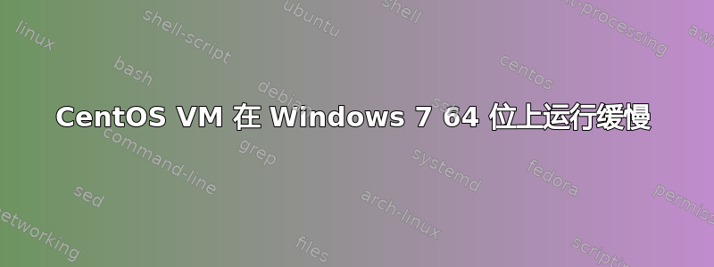 CentOS VM 在 Windows 7 64 位上运行缓慢