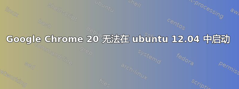 Google Chrome 20 无法在 ubuntu 12.04 中启动