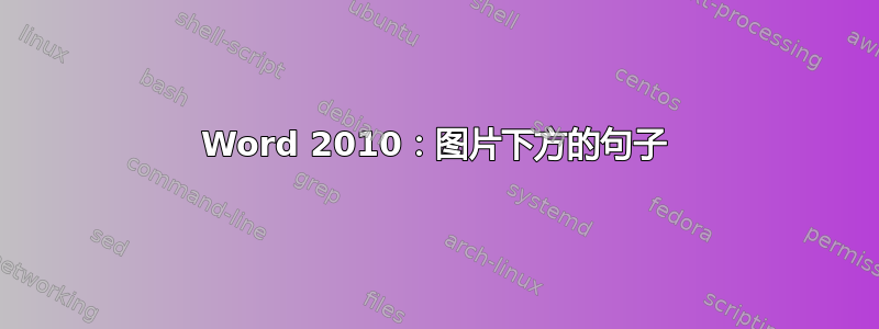 Word 2010：图片下方的句子