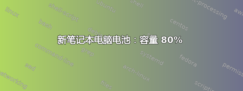 新笔记本电脑电池：容量 80%