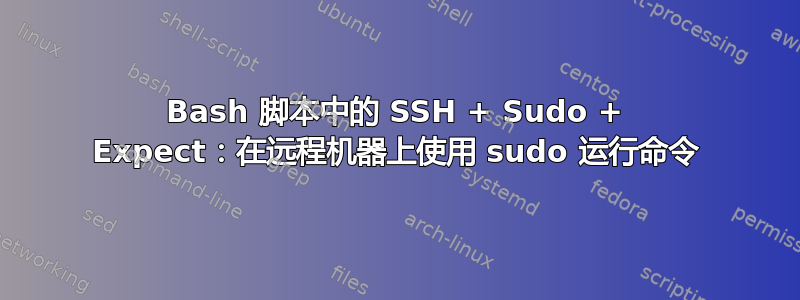 Bash 脚本中的 SSH + Sudo + Expect：在远程机器上使用 sudo 运行命令